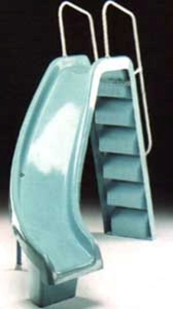 Zakrivljeni tobogan, H=180 cm, fiberglas I nerđajući čelik - levo