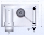 Zidna montaža prilagodljivog prelivnog odvoda /dopunjavanje vode I mehanički prelivni ventil DN 110