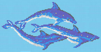 REVIGLASS MURAL TRIO DELFINES